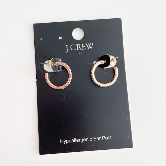 J. Crew Factory Small Pavé Hoop Earrings - Picture 3 of 3
